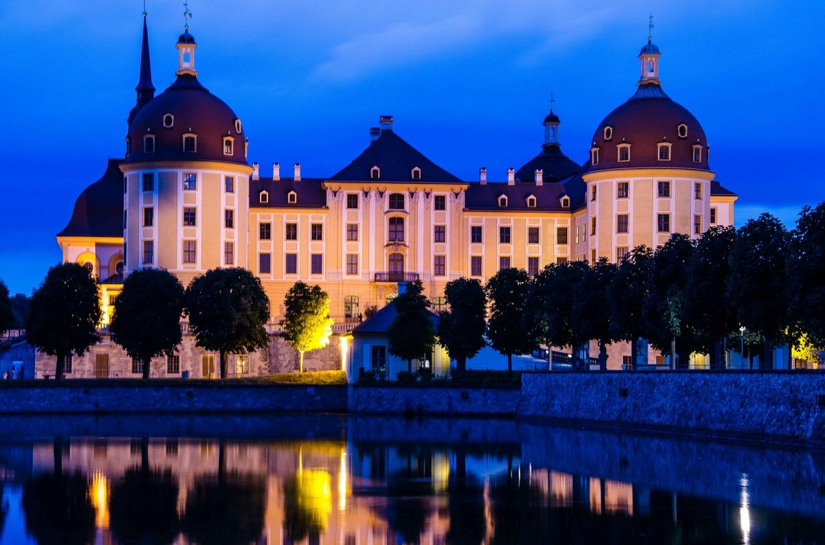 Kameratester, Landschaftsfotografie, blaue Stunde, Schloss Moritzburg, Langzeitbelichtung